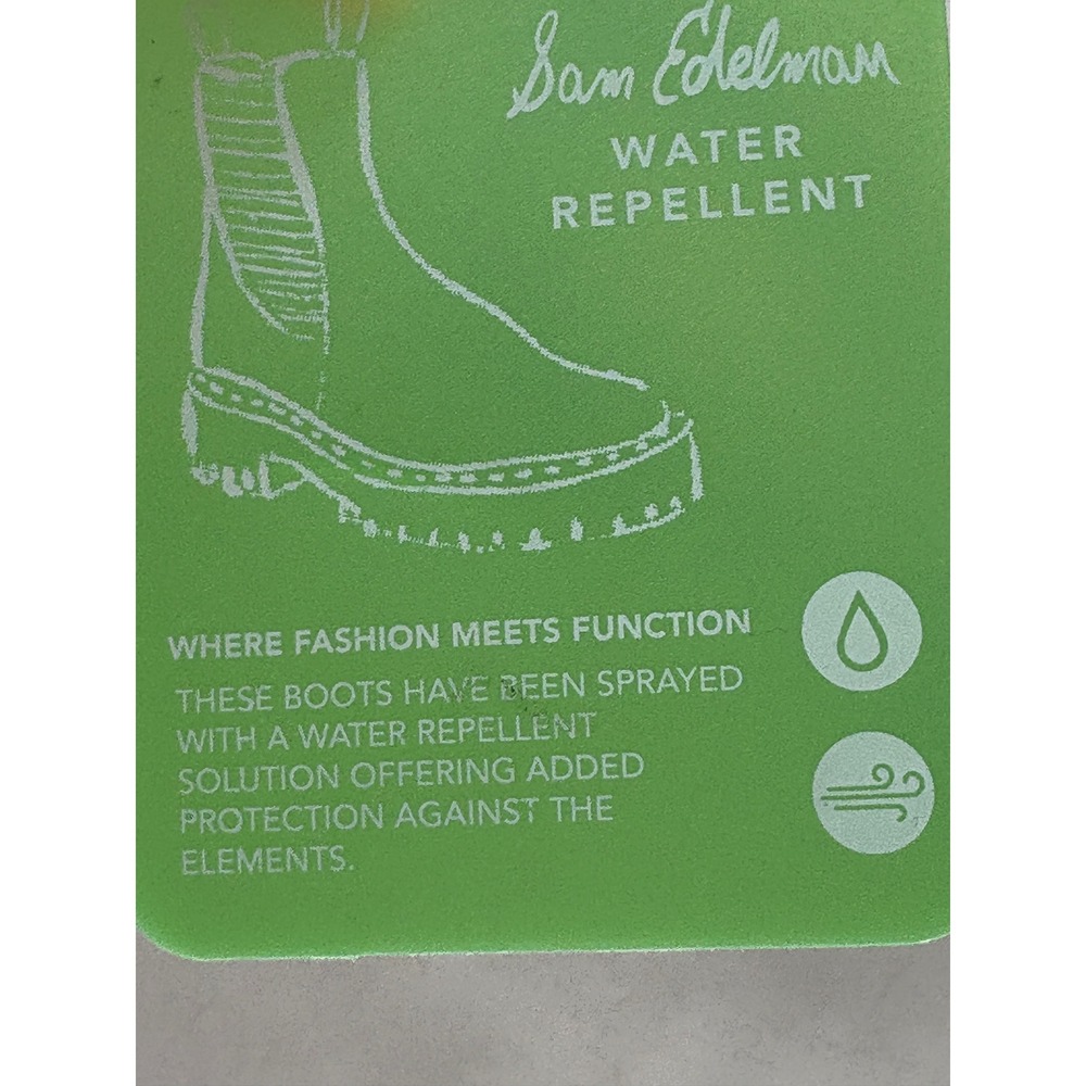 Sam Edelman Boots Lue Combat Lug Gray Women Size‎ 8.5 Water Repellent Leather - Picture 7 of 8